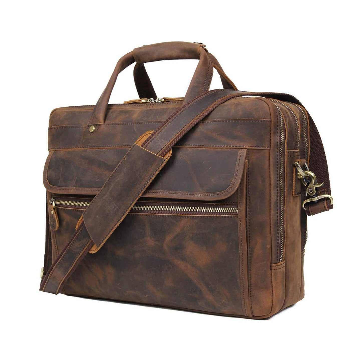 Crazy Horse Leather Briefcase - Concordia Style Boutique