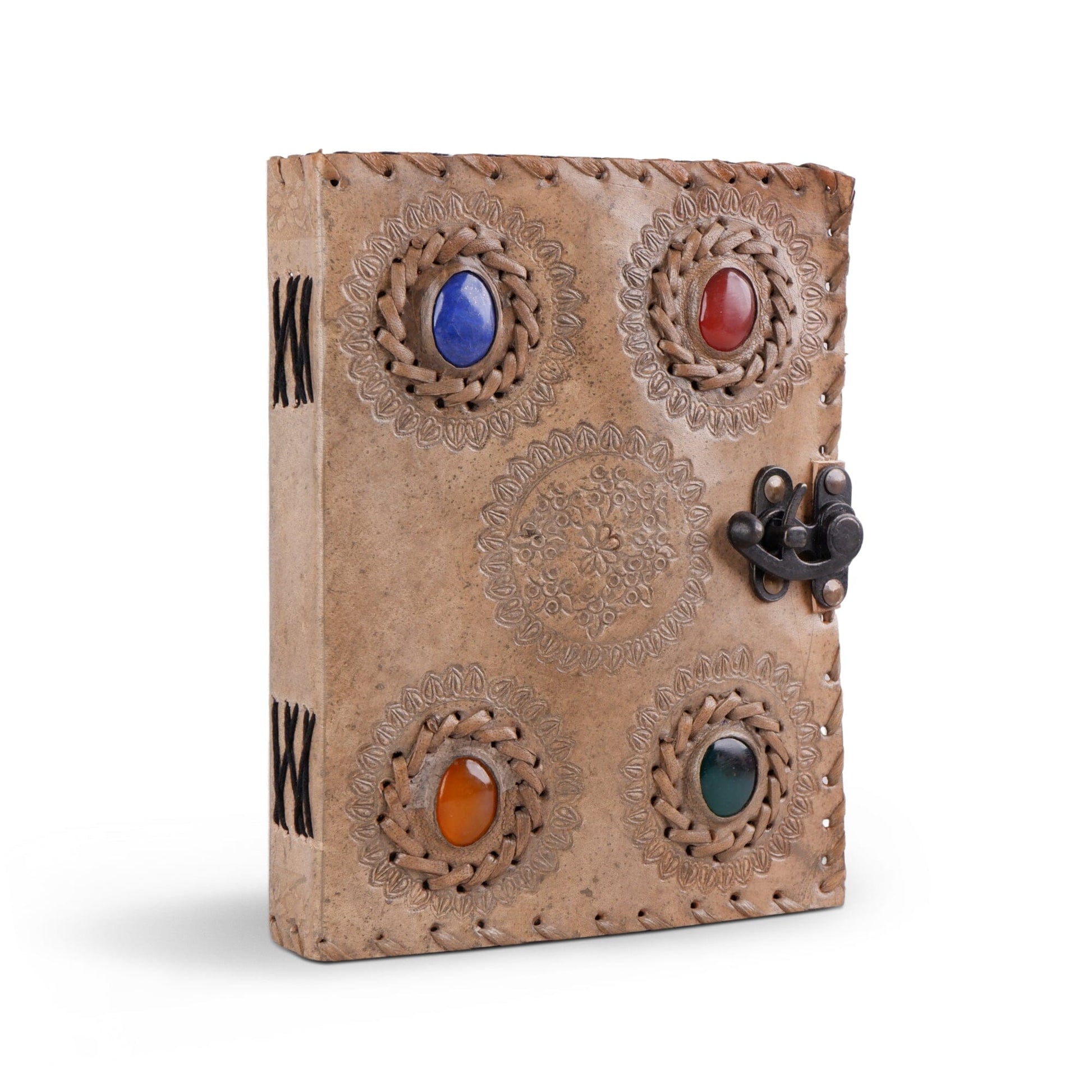 Handcrafted Vintage 4 Stone Leather Diary - Concordia Style Boutique