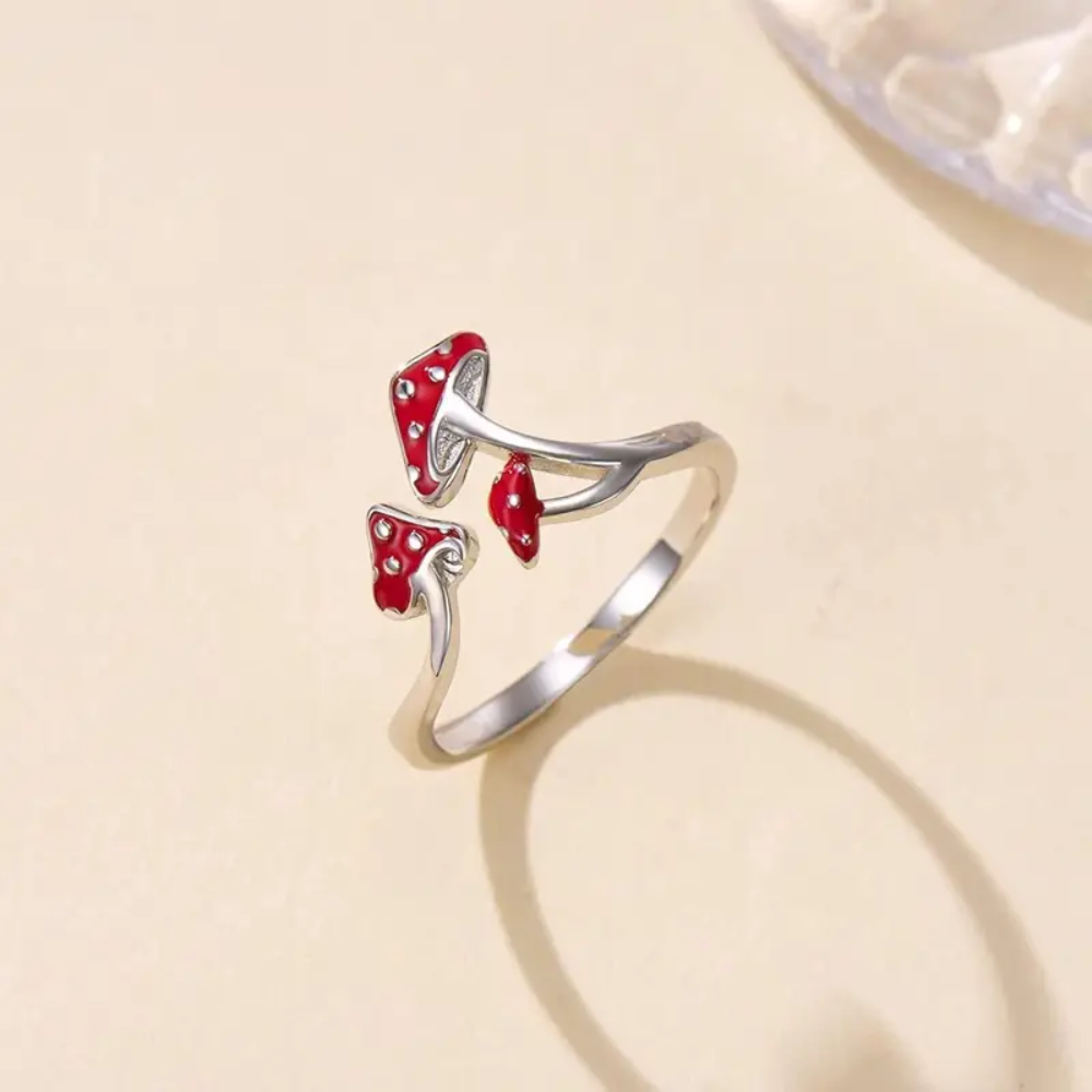 RED MUSHROOM RING (ADJUSTABLE) - Concordia Style Boutique