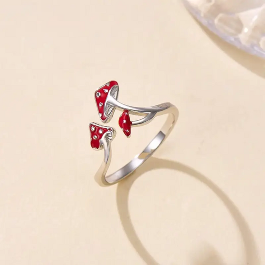 RED MUSHROOM RING (ADJUSTABLE) - Concordia Style Boutique