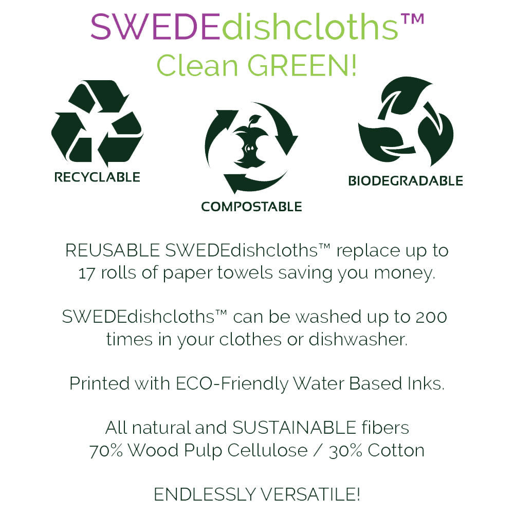 Eco-Friendly Swedish Dishcloths - Coffee and Beans Set of 3 (Paper Towel Replacements) - Concordia Style Boutique