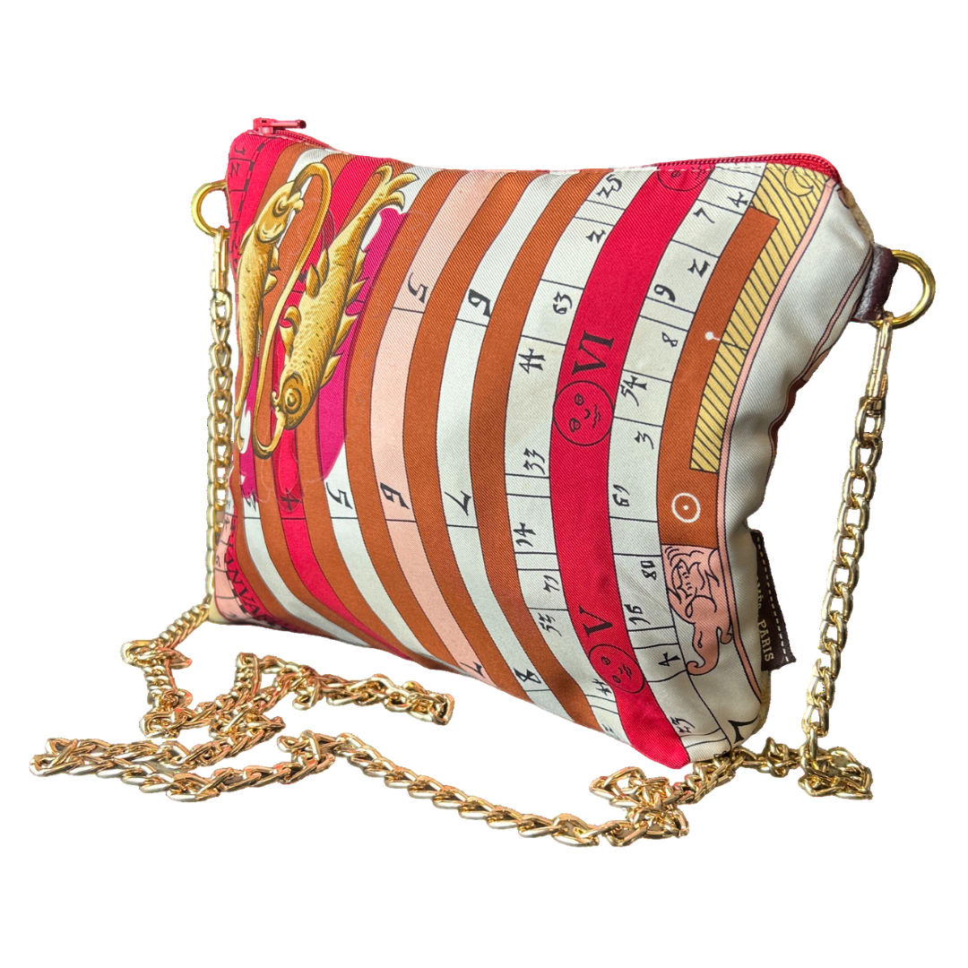 Astrologie Dies et Hore Vintage Silk Scarf Crossbody Bag