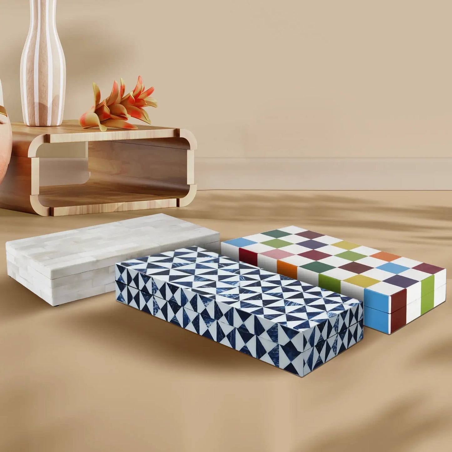 Decorative Boxes Chroma Harmony Combo Collection, Set of 3 - Concordia Style Boutique