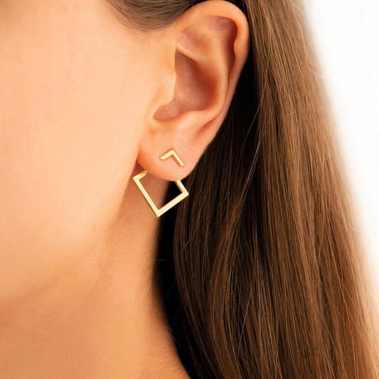 SQUARE EAR JACKET EARRINGS (PAIR) - Concordia Style Boutique