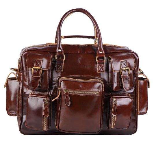 Norman Cherry Red Briefcase - Concordia Style Boutique