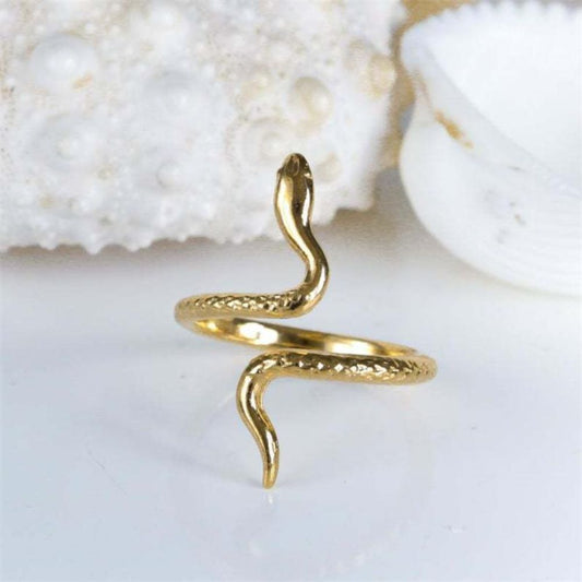 GOLD SNAKE RING (ADJUSTABLE) - Concordia Style Boutique