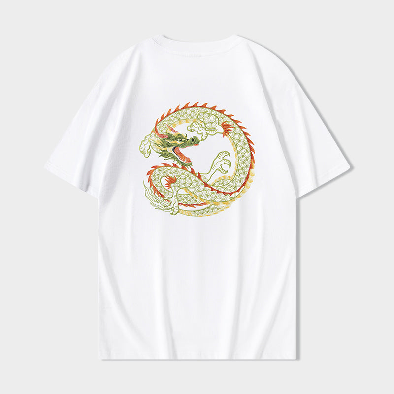 KH866 Golden Dragon Embroidery Tee - Concordia Style Boutique