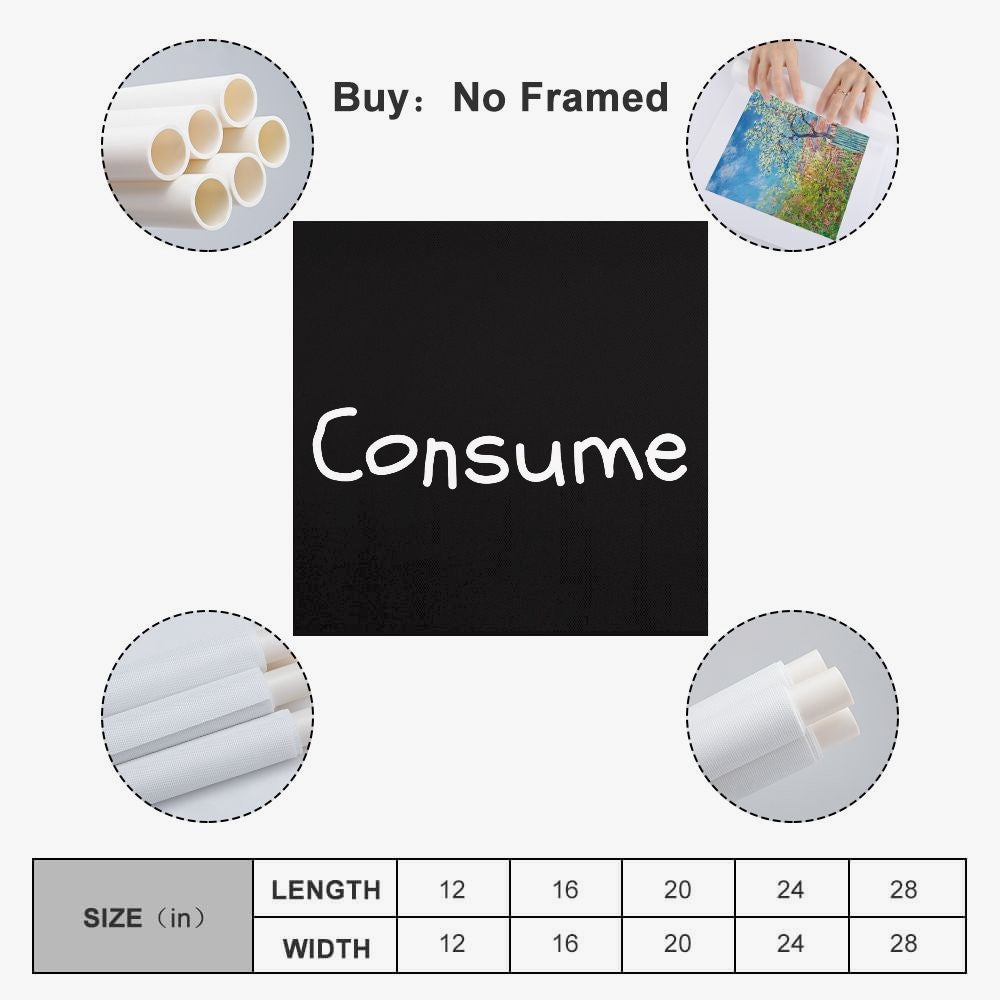 Square Unframed Canvas Prints - Consume - Premium Square Unframed Canvas Prints from Concordia Style Boutique - Just $7.25! Shop now at Concordia Style Boutique