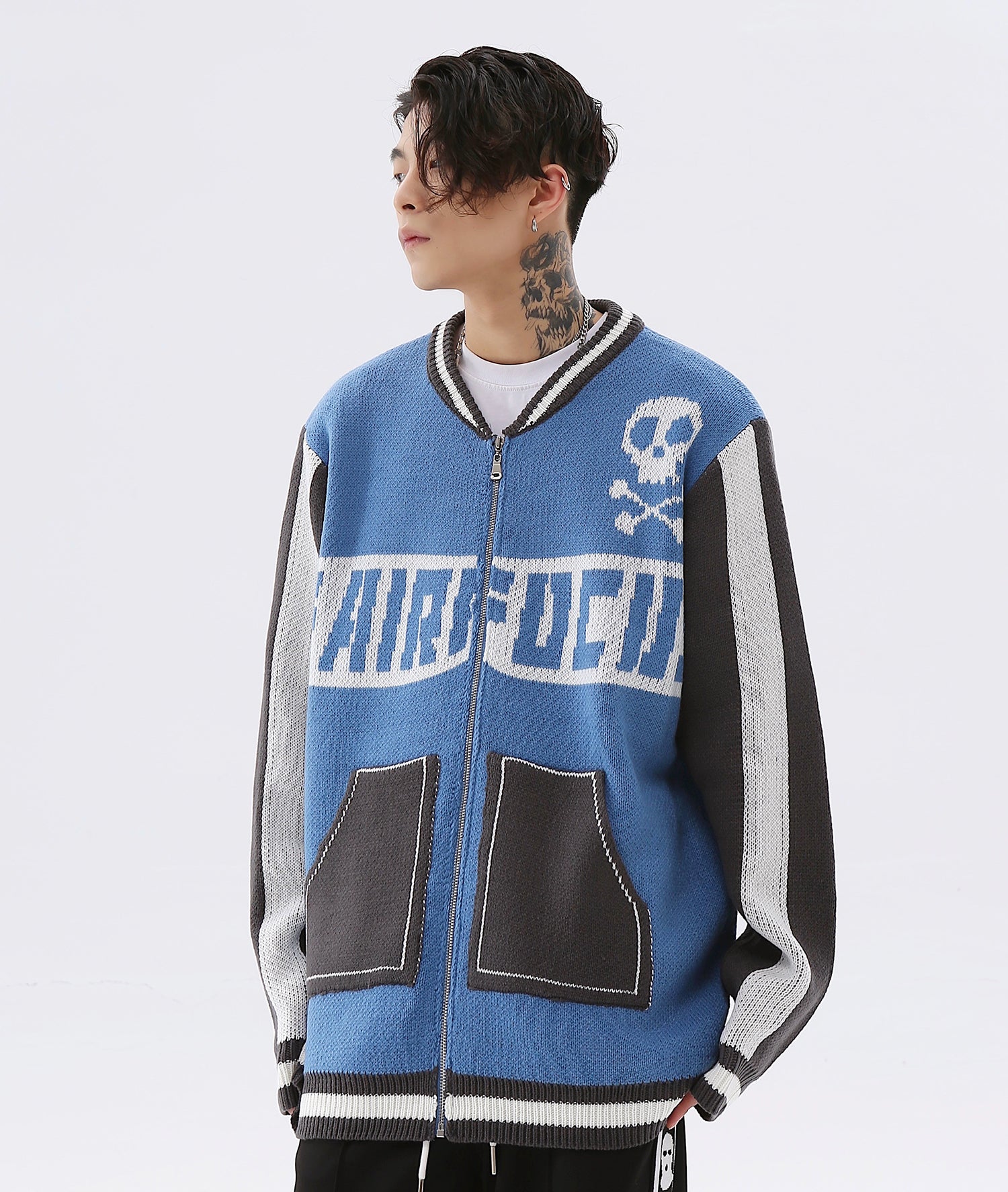 Easy Skull Knit Bomber Jacket - Concordia Style Boutique