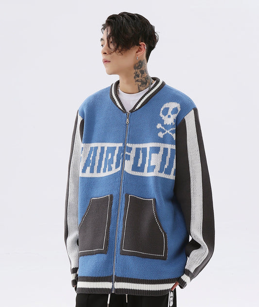 Easy Skull Knit Bomber Jacket - Concordia Style Boutique