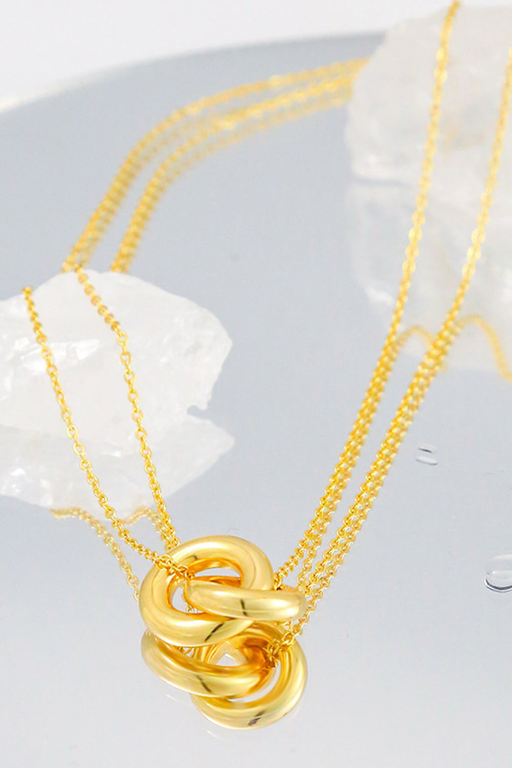 Linked Ring Pendant Chain Necklace - Premium Ring Pendant Chain Necklace from Trendsi - Just $10! Shop now at Concordia Style Boutique