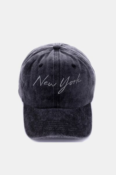 Zenana Washed Embroidered City Baseball Cap - Premium Baseball cap from Concordia Style Boutique - Just $17.68! Shop now at Concordia Style Boutique