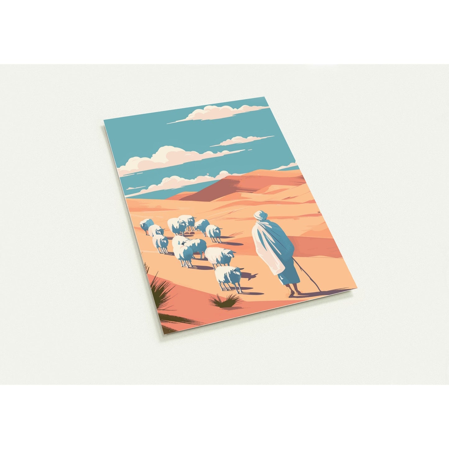 Pack of 10 Greeting Cards - "Shepherd Beneath the Desert Sky"