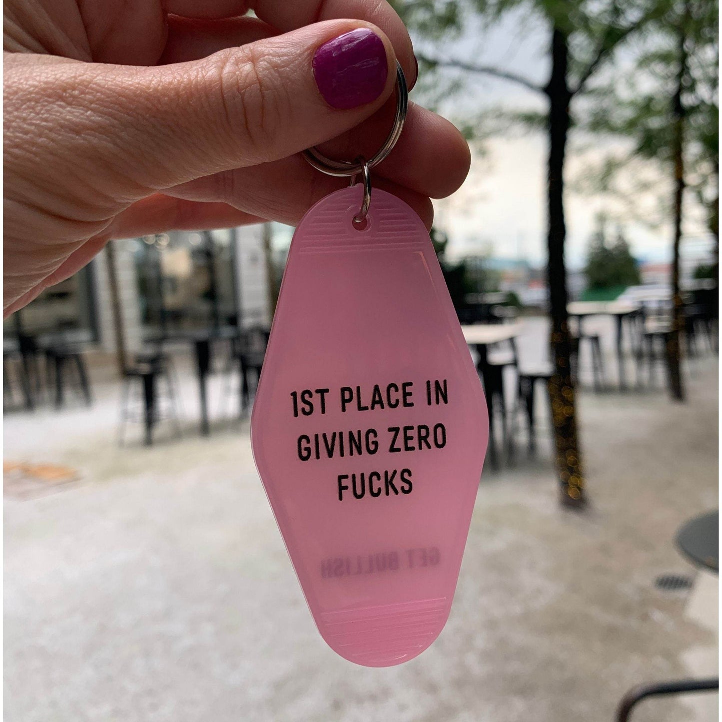 1st Place in Giving Zero Fucks Keychain in Blush Pink - Concordia Style Boutique