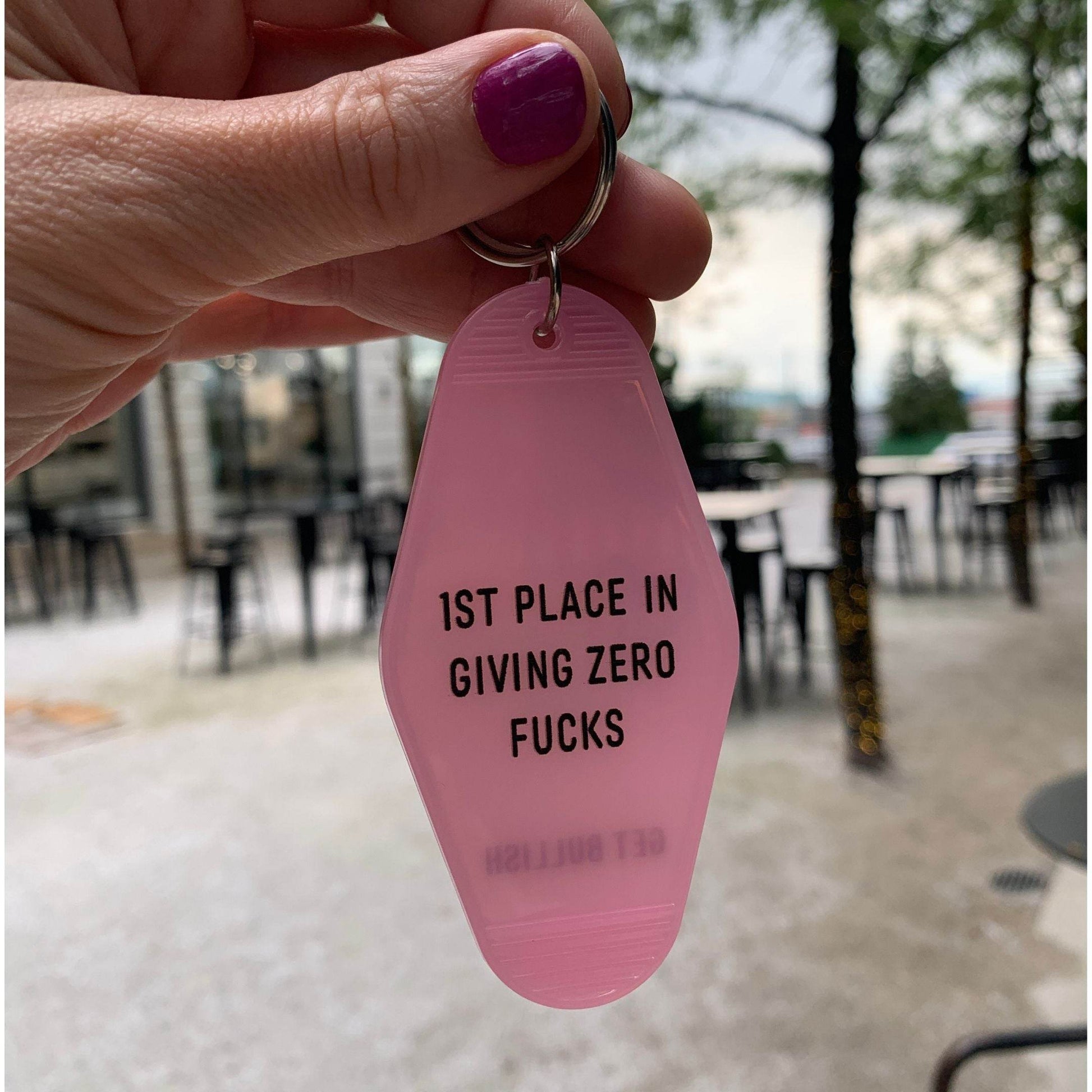 1st Place in Giving Zero Fucks Keychain in Blush Pink - Concordia Style Boutique