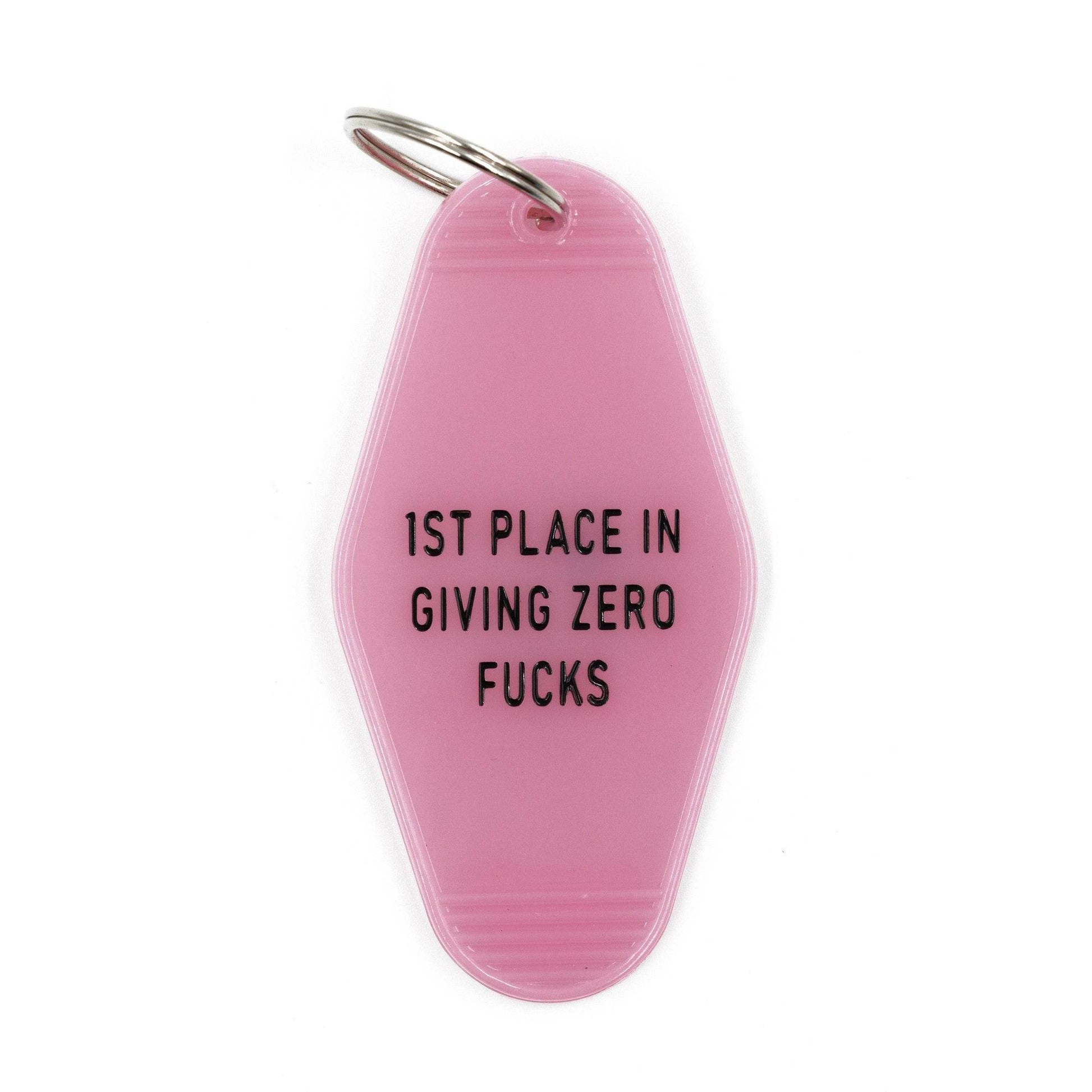 1st Place in Giving Zero Fucks Keychain in Blush Pink - Concordia Style Boutique