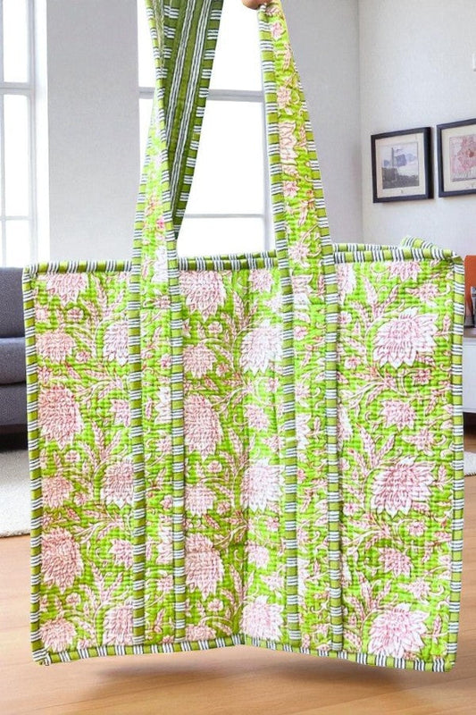 SC - ETA 7/25 - Garden Party Green Floral Tote Bag
