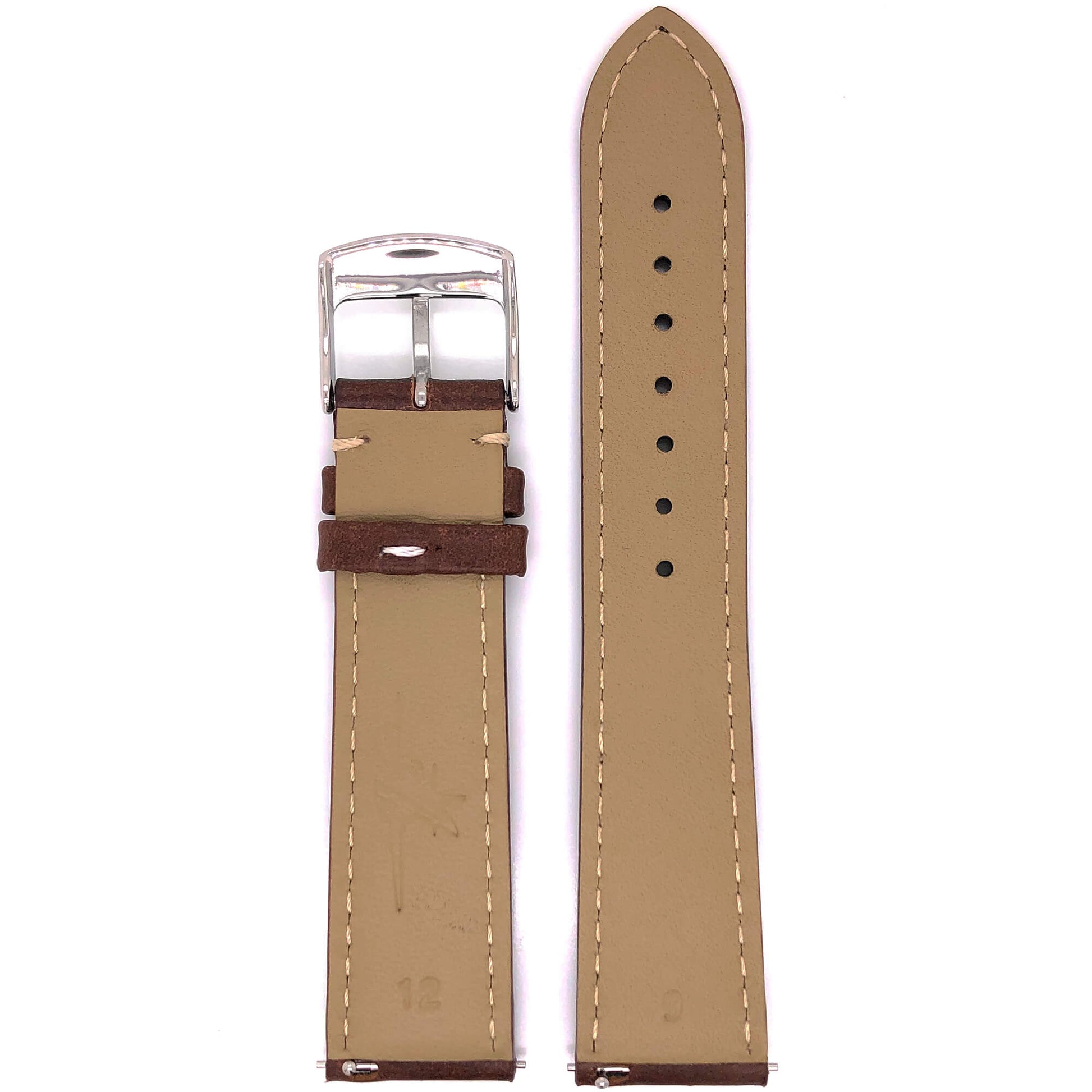 BAND – 20mm Oil Tan Leather Contrast Stitch - Concordia Style Boutique