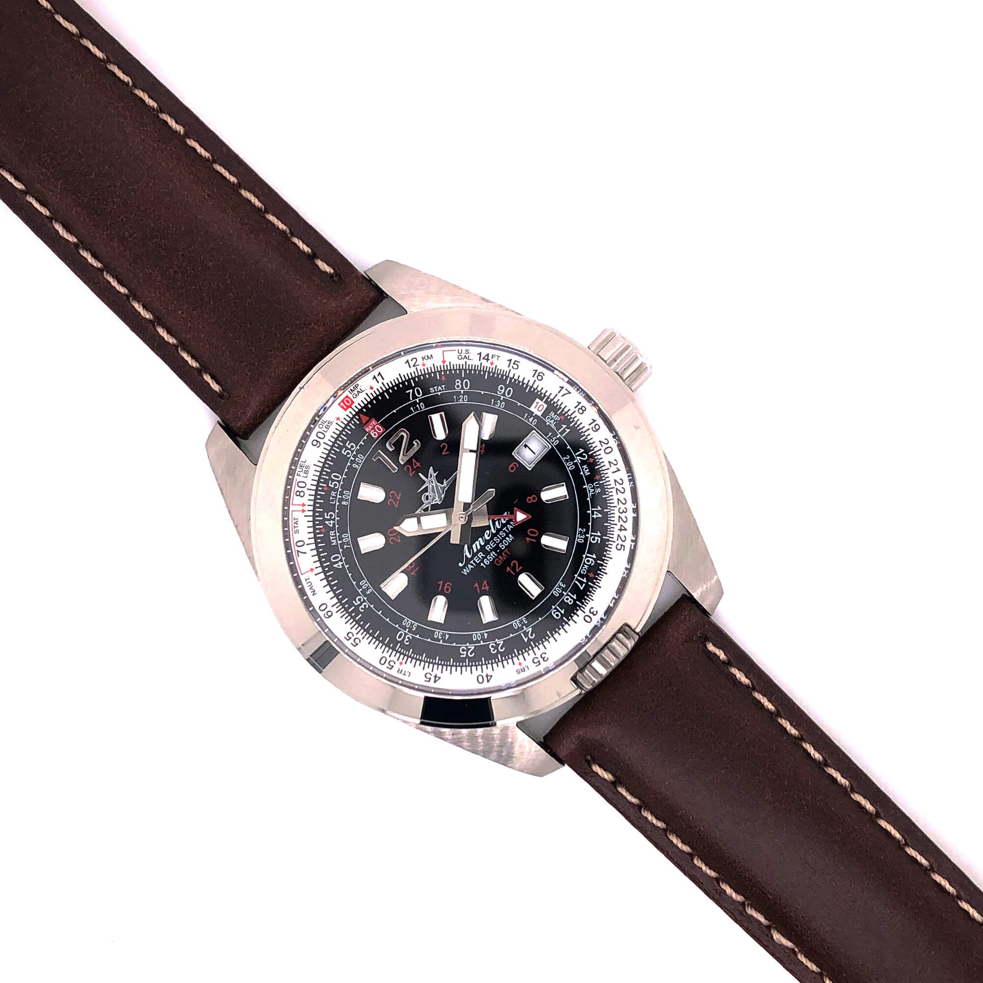 BAND – 20mm Oil Tan Leather Contrast Stitch - Concordia Style Boutique