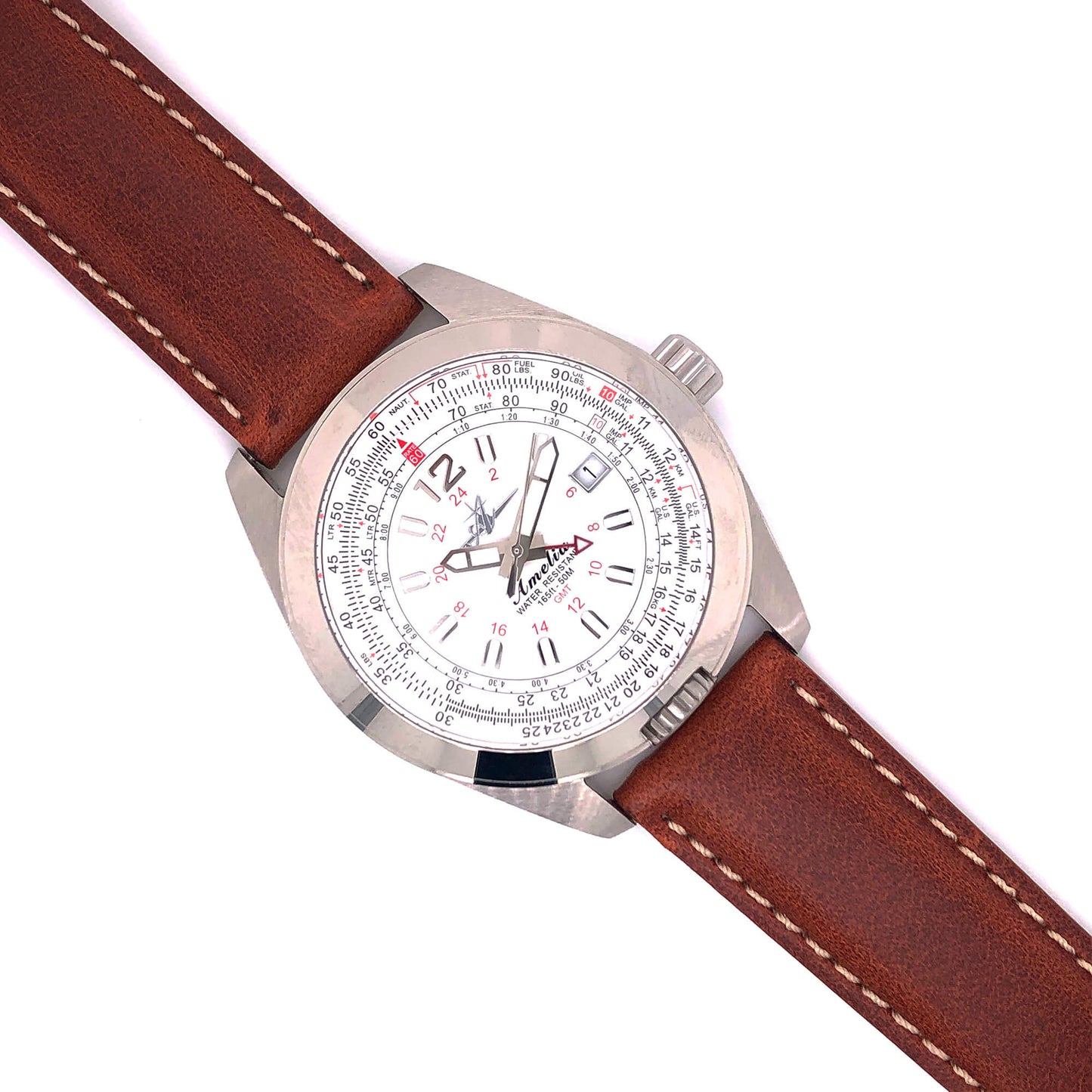 BAND – 20mm Oil Tan Leather Contrast Stitch - Concordia Style Boutique