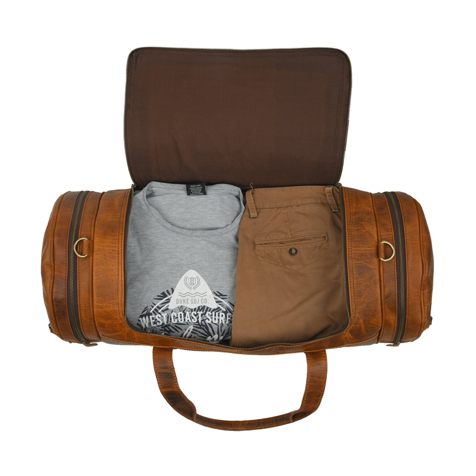 Leather Gym Travel Bag, Round - Concordia Style Boutique