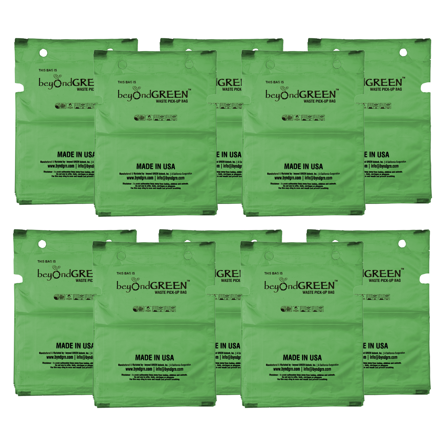 Plant-Based Dog Poop Bags Refill for Single-Pull Park Dispenser - 100 Bags