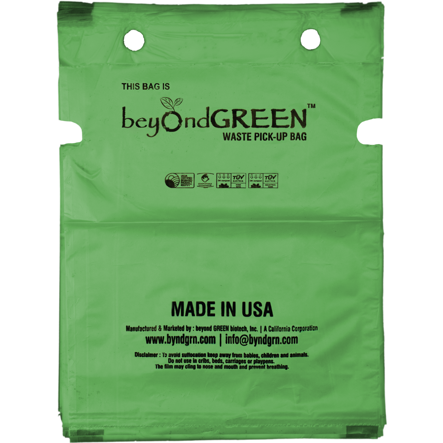 Plant-Based Dog Poop Bags Refill for Single-Pull Park Dispenser - 100 Bags