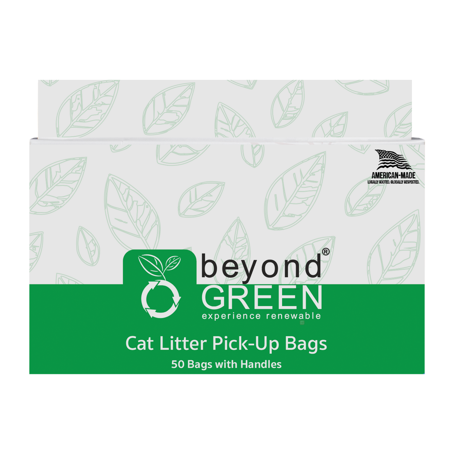 Regular Plant-Based Cat Litter Pick-Up Bags with Handles - 50 Bags
