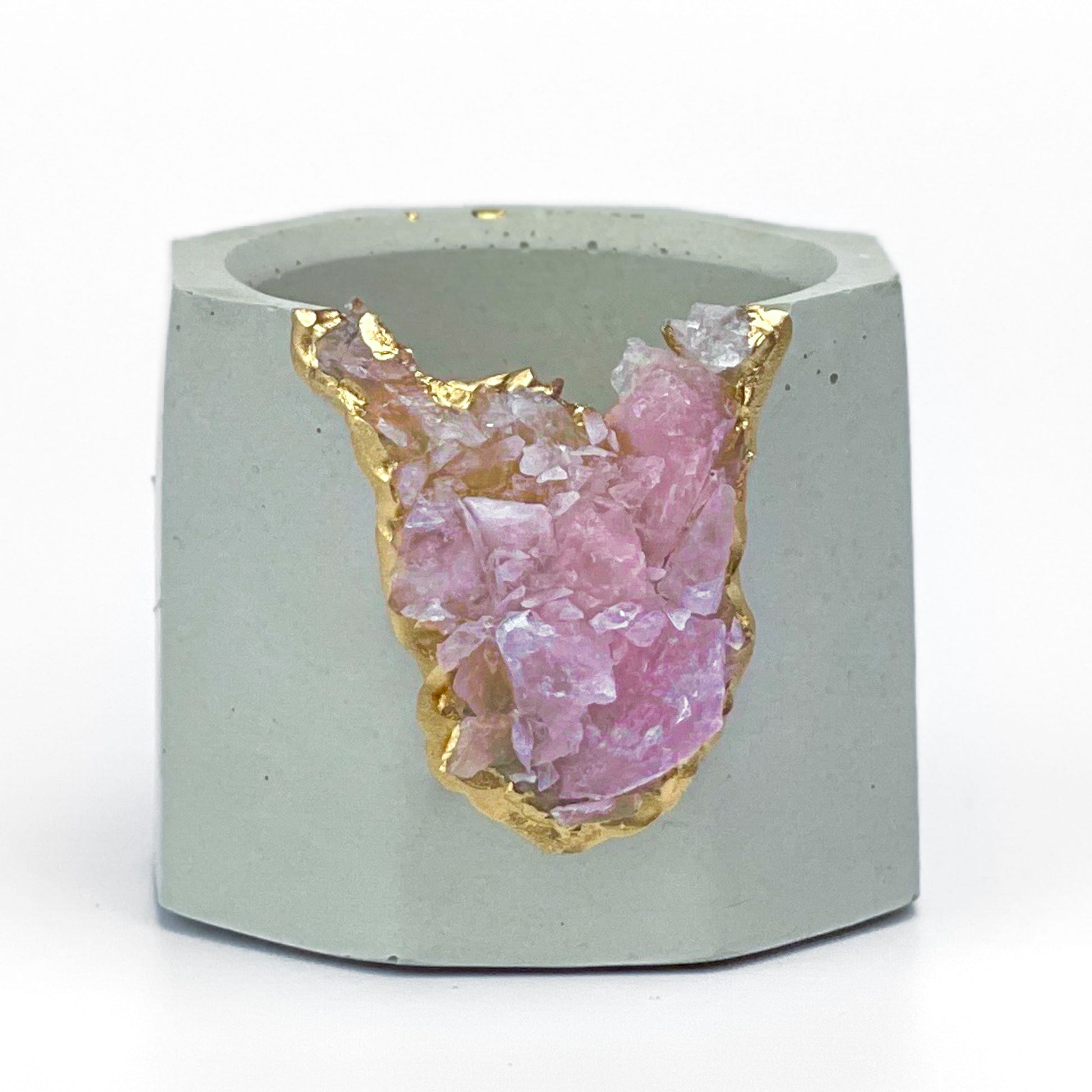Raw ROSE QUARTZ GEODE PLANTER - Concordia Style Boutique