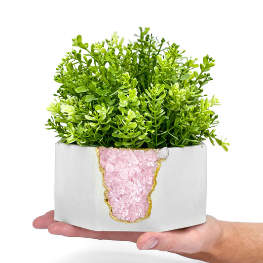 ROSE QUARTZ GEODE PLANTER - Concordia Style Boutique