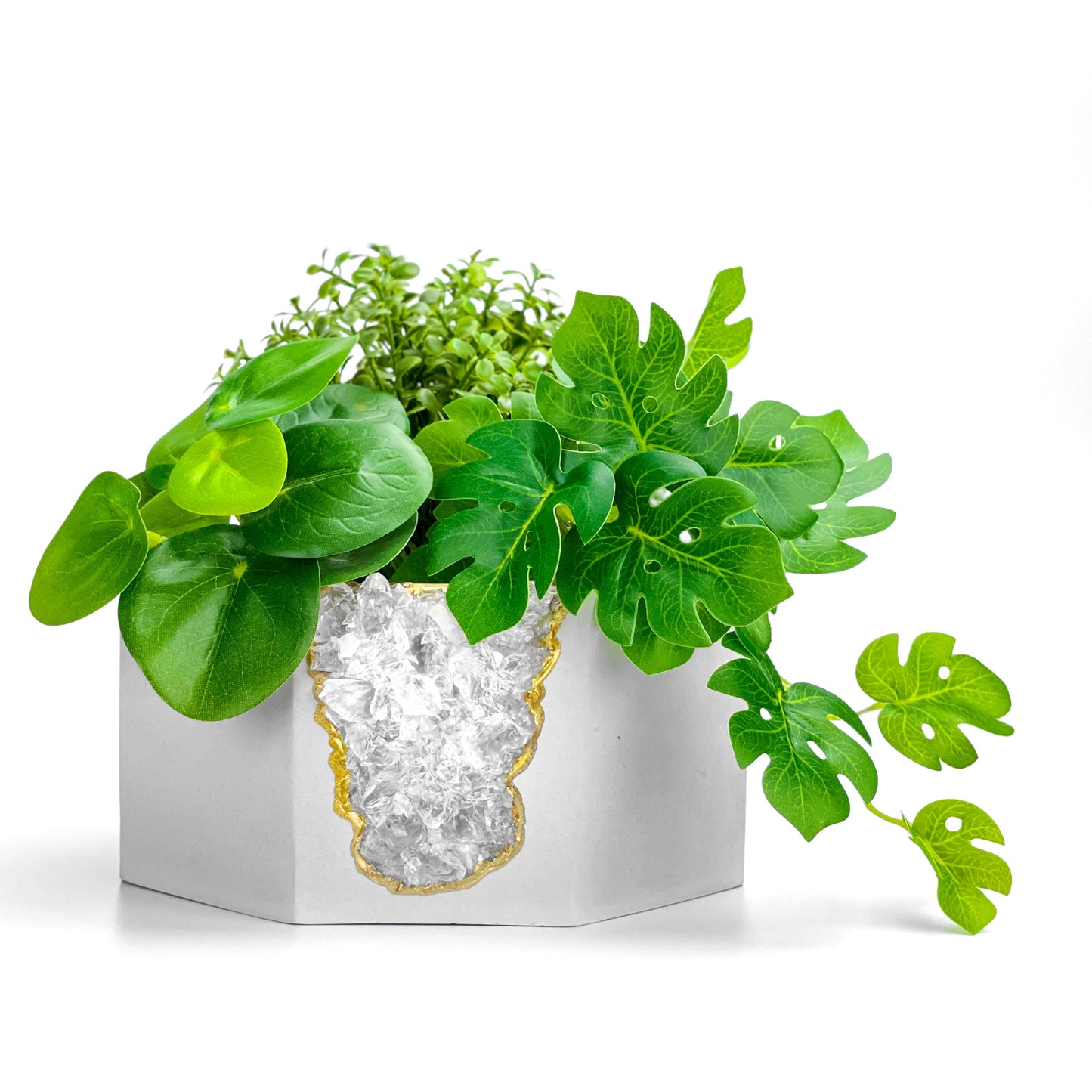 Raw CLEAR QUARTZ GEODE PLANTER - Concordia Style Boutique