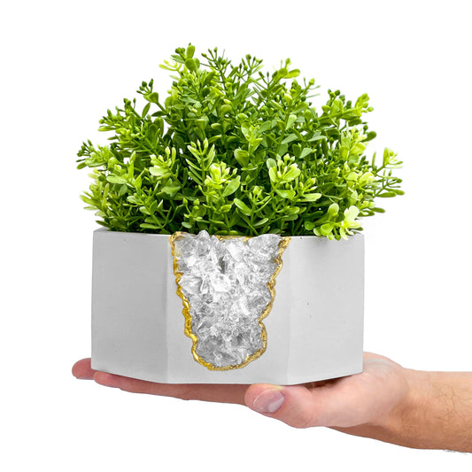Raw CLEAR QUARTZ GEODE PLANTER - Concordia Style Boutique