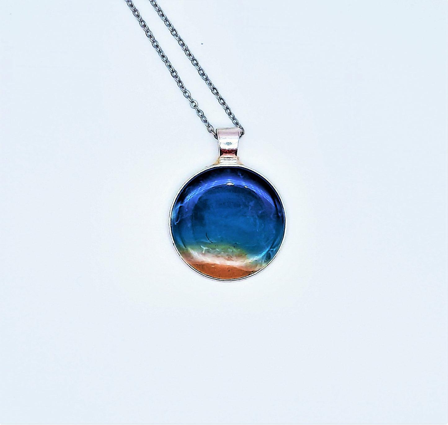 Circle Resin Seascape Necklace, Earring, & Bracelet Set