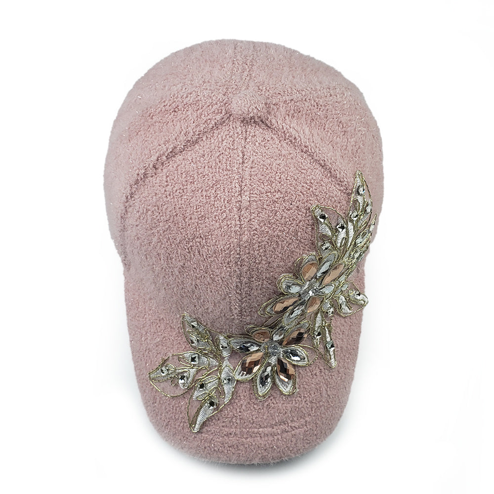 Flora Frost Winter Baseball Hat in Pink