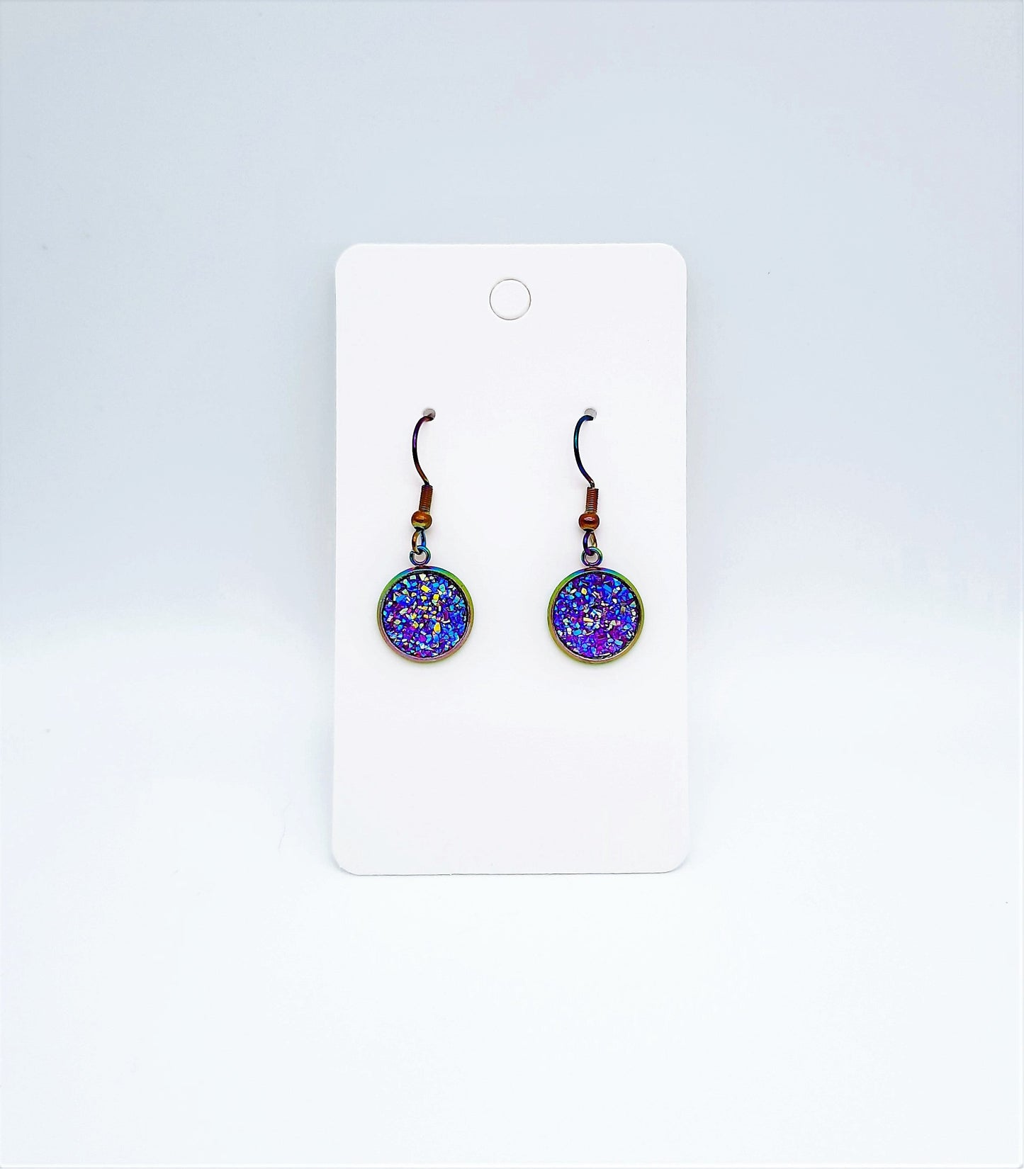 Iridescent Druzy Stone Earrings