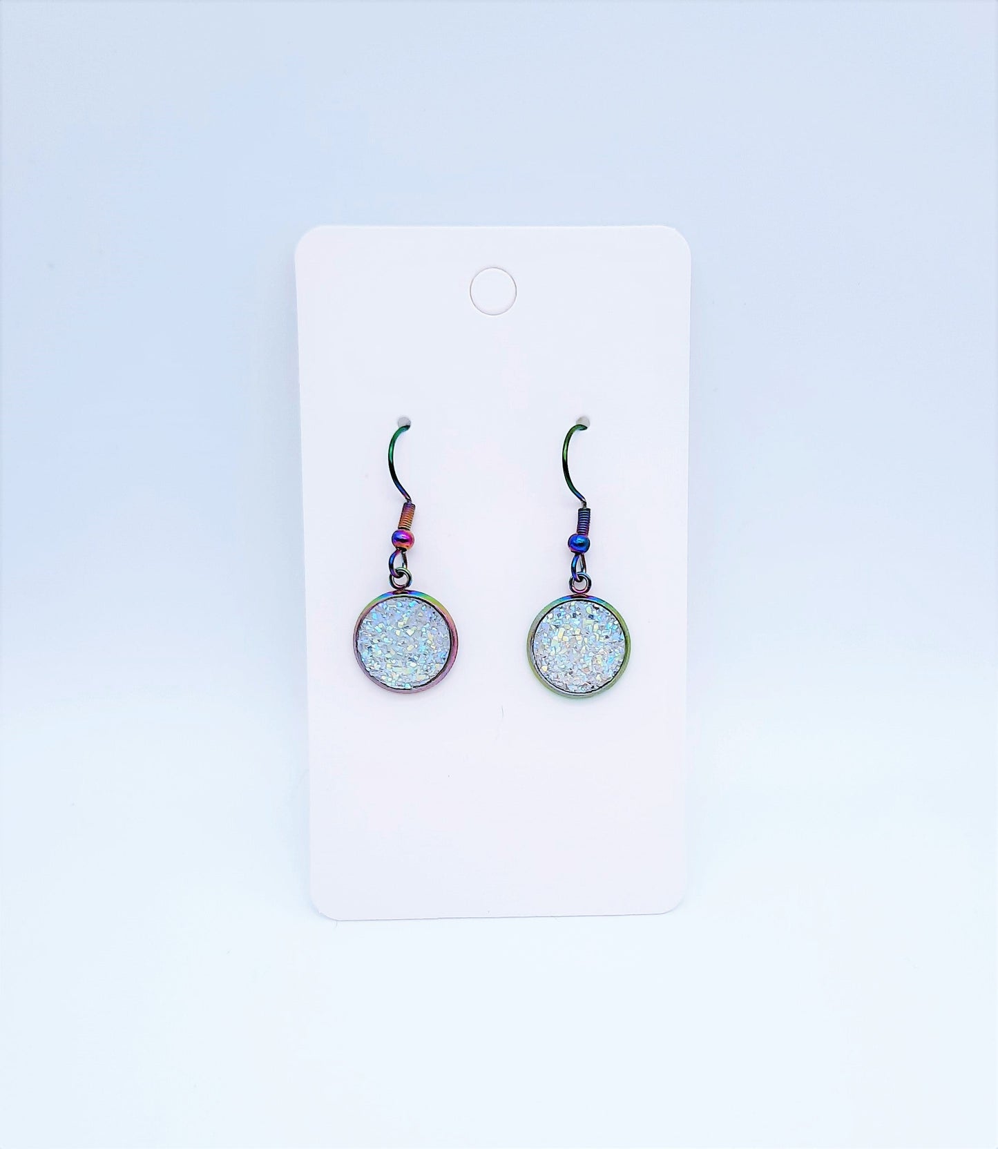 Iridescent Druzy Stone Earrings