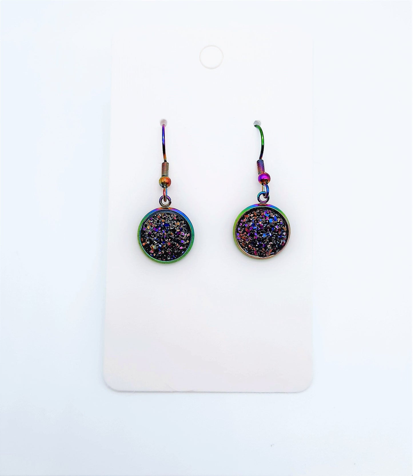 Iridescent Druzy Stone Earrings
