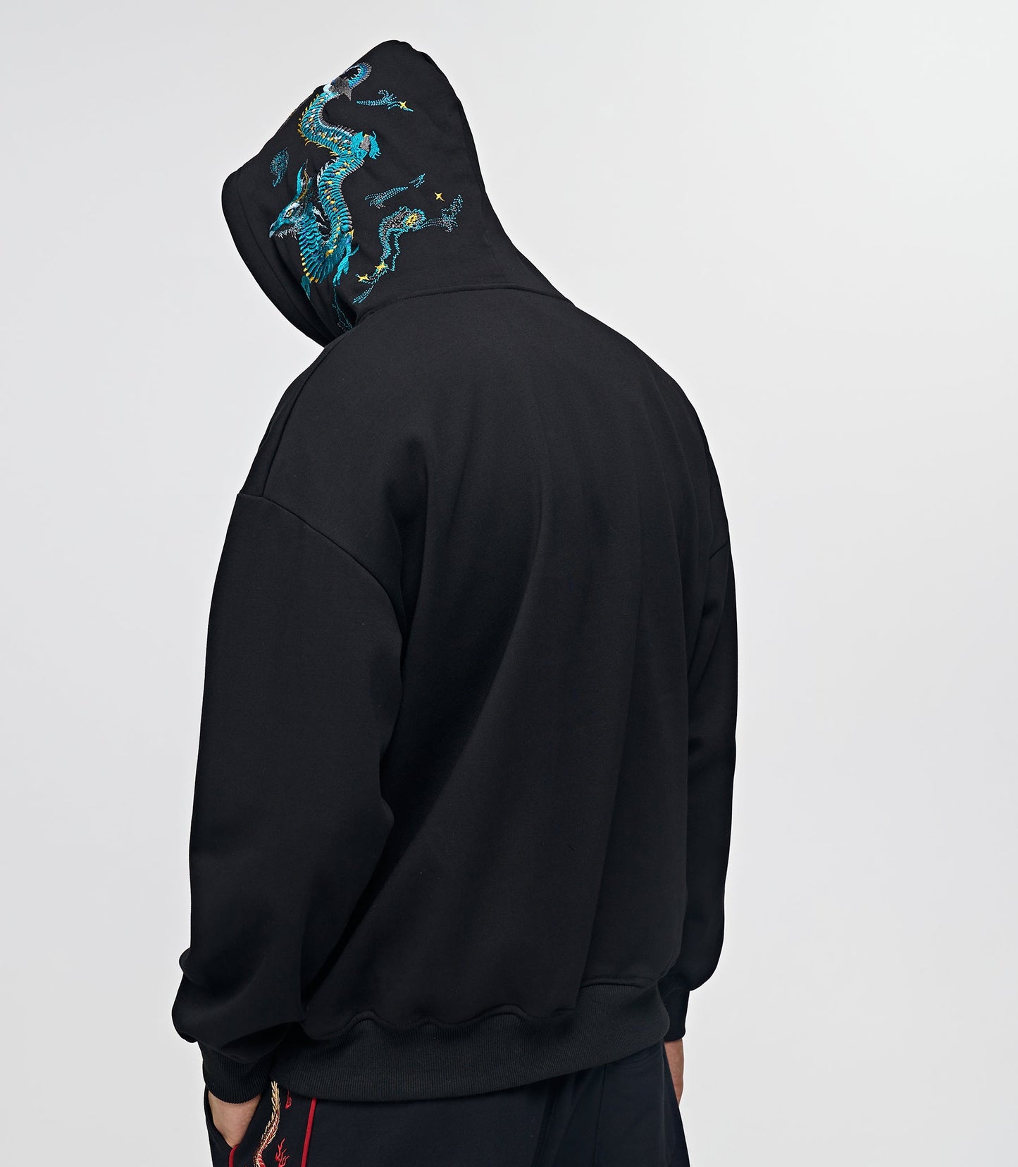 KH9000 Blue Dragon Embroidery Hoodie - Concordia Style Boutique