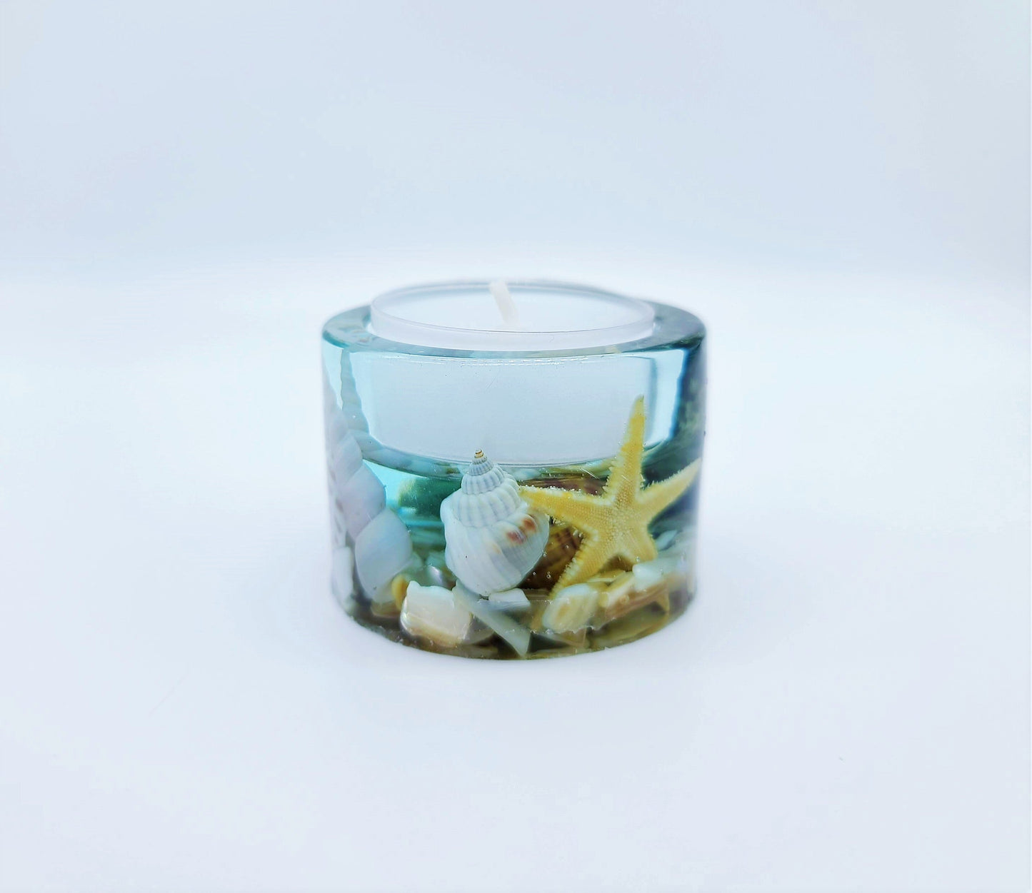 Seascape Resin Tealight Candle Holder