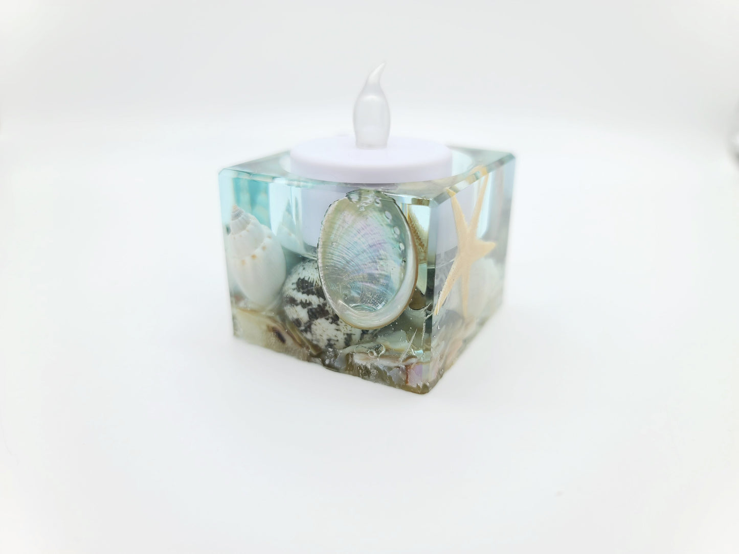 Seascape Resin Tealight Candle Holder