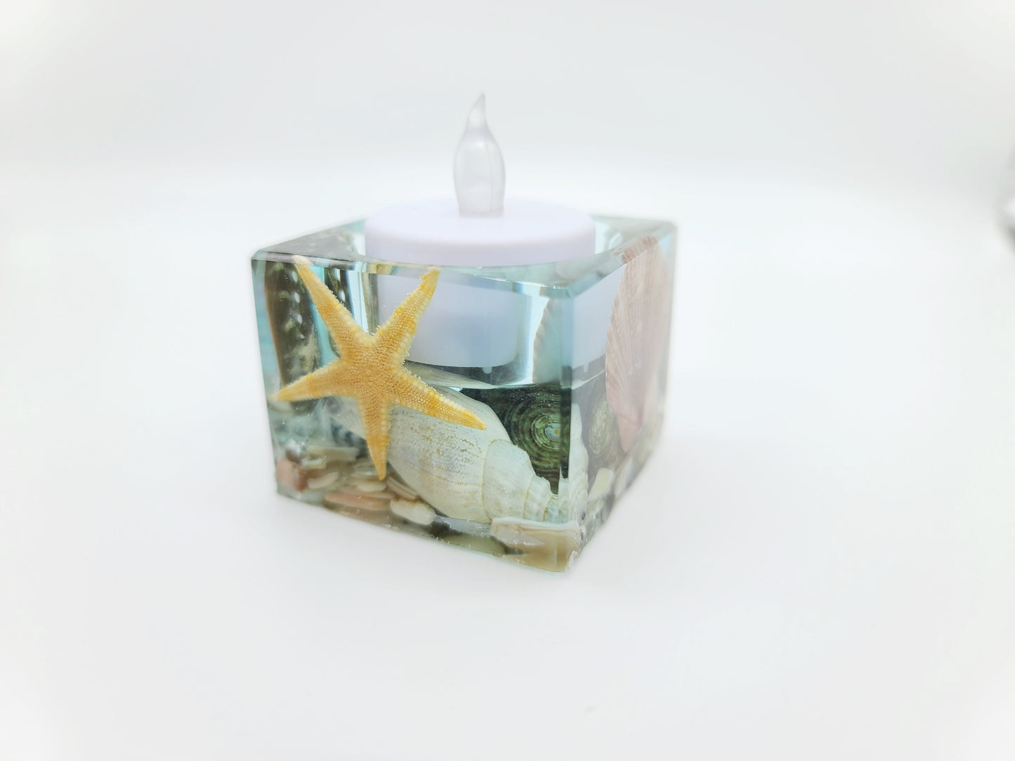 Seascape Resin Tealight Candle Holder