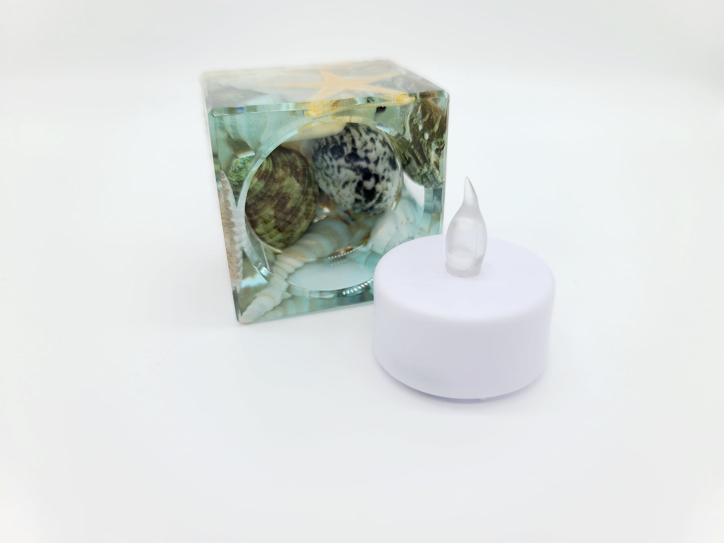 Seascape Resin Tealight Candle Holder