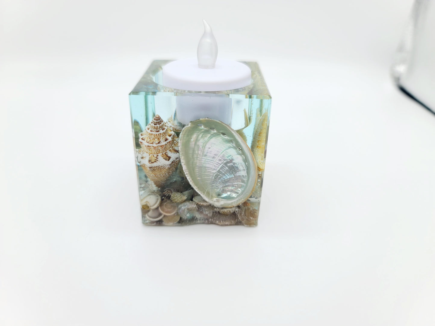 Seascape Resin Tealight Candle Holder