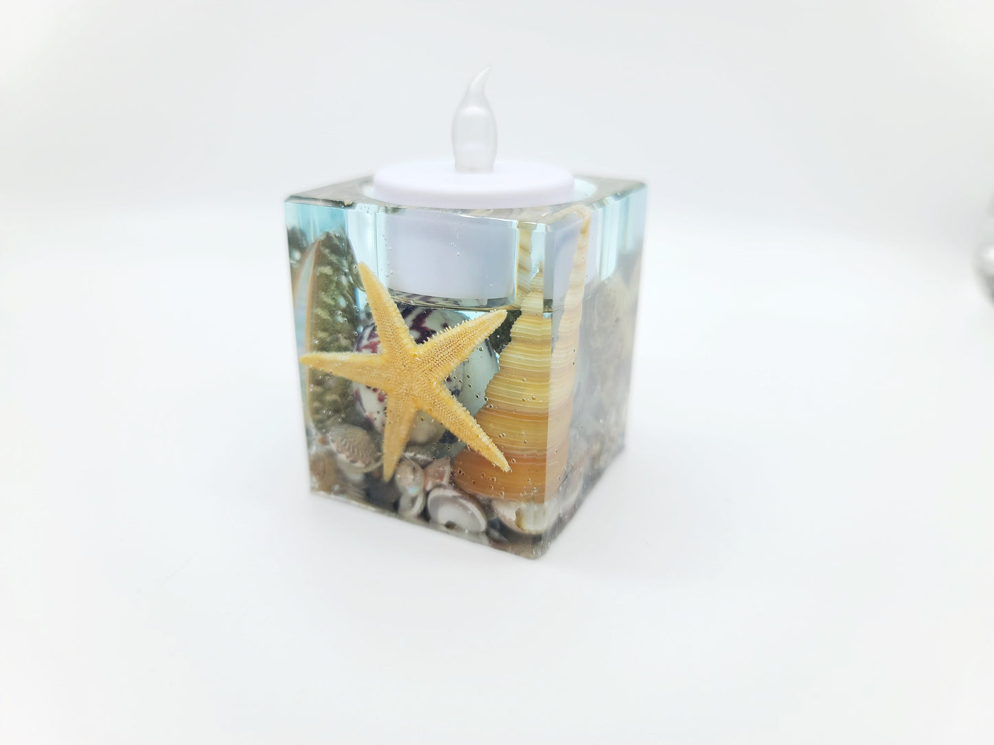 Seascape Resin Tealight Candle Holder