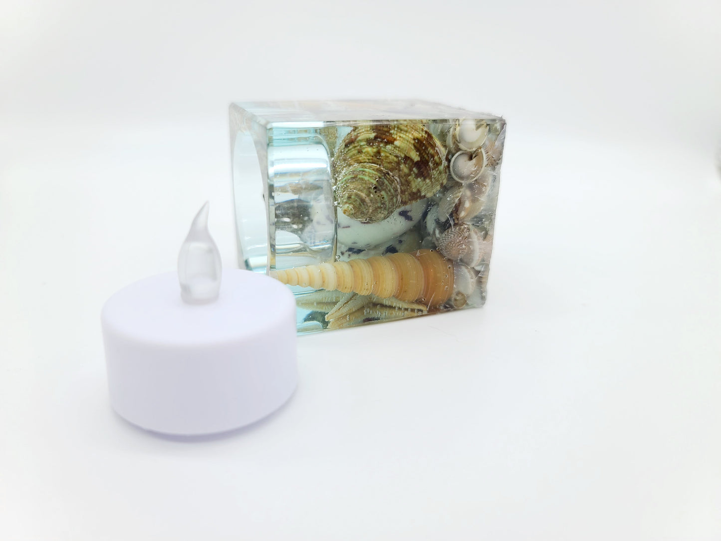 Seascape Resin Tealight Candle Holder