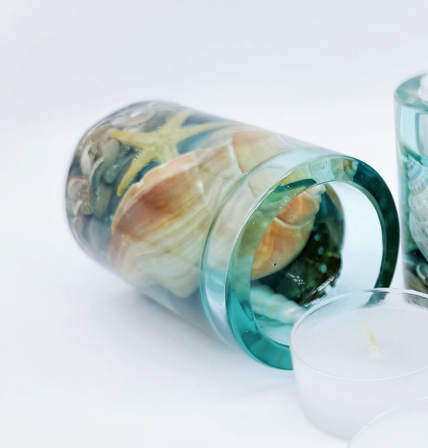 Seascape Resin Tealight Candle Holder