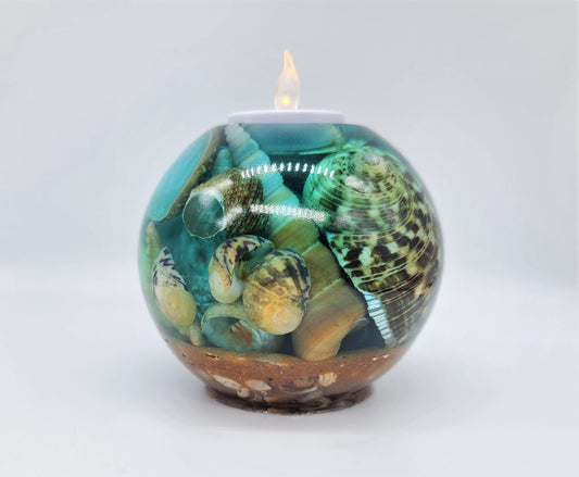 Medium Spherical / Round Seascape Candle Holder