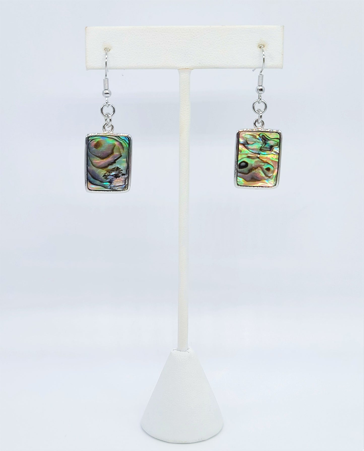 Abalone / Paua Seashell Rectangle Earrings