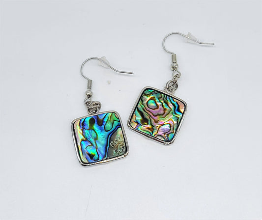 Abalone / Paua Seashell Square Earrings