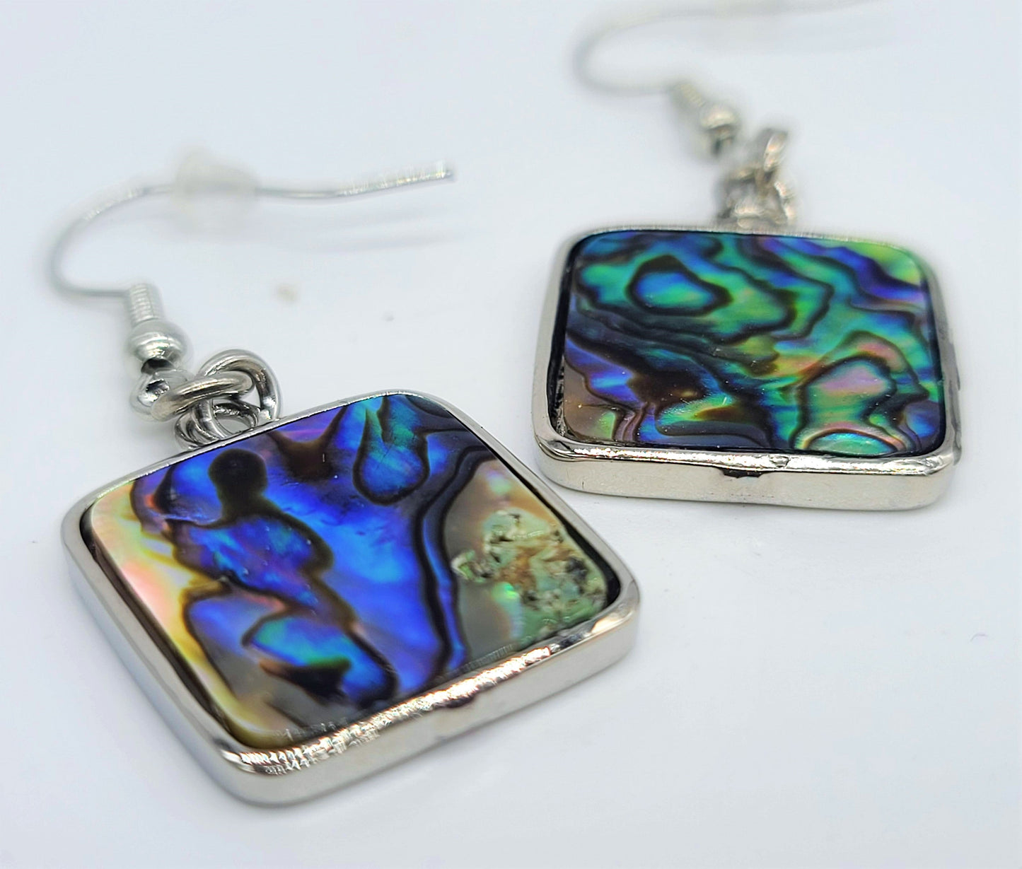 Abalone / Paua Seashell Square Earrings